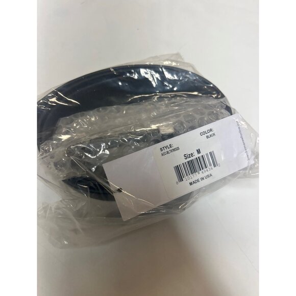 Brandon Maxwell Lucite Buckle Leather Belt Black Size Medium NWT